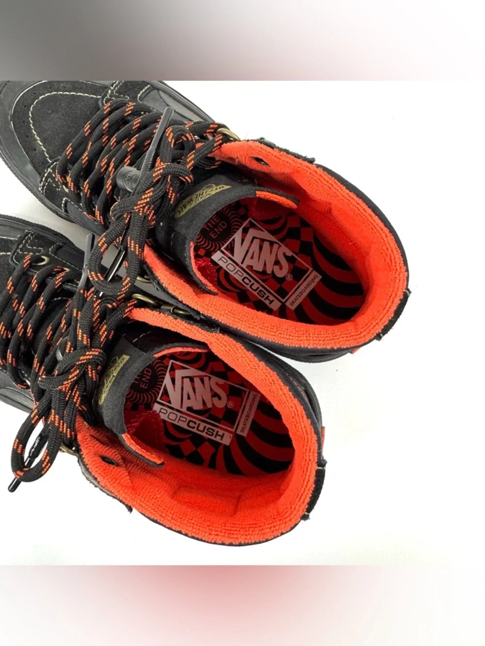 Vans Skate x Spitfire Sk8-Hi Reissue Black & Flame Lace Shoes Men’s Sz 6.5 NEW